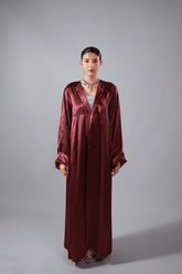 Monarch Abaya (Burgundy) - Nure Dubai